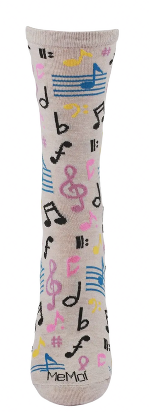 Memoi Brand Ladies MUSICAL NOTES Socks - Novelty Socks And Slippers