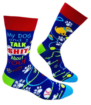 FABDAZ Brand Men’s MY DOG AND I TALK SHIT ABOUT YOU Socks - Novelty Socks And Slippers