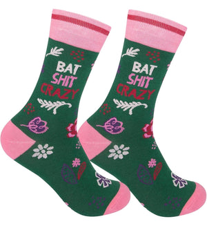 BAT SHIT CRAZY Adult Unisex Socks FUNATIC Brand - Novelty Socks And Slippers