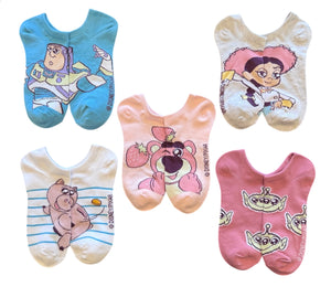 TOY STORY Ladies 5 Pair Of No Show Socks Strawberry Bear, Jessie The Cowgirl - Novelty Socks And Slippers