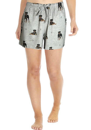 COMFIES LOUNGE PJ SHORTS Ladies ROTTWEILER Dog By E&S PETS - Novelty Socks And Slippers