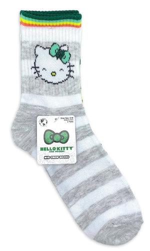 SANRIO HELLO KITTY Ladies 2 Pair of ST. PATRICKS DAY Socks With CINNAMOROLL, POMPOMPURIN - Novelty Socks And Slippers