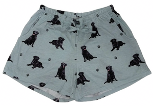 COMFIES LOUNGE PJ SHORTS Ladies BLACK LABRADOR Dog By E&S PETS - Novelty Socks And Slippers