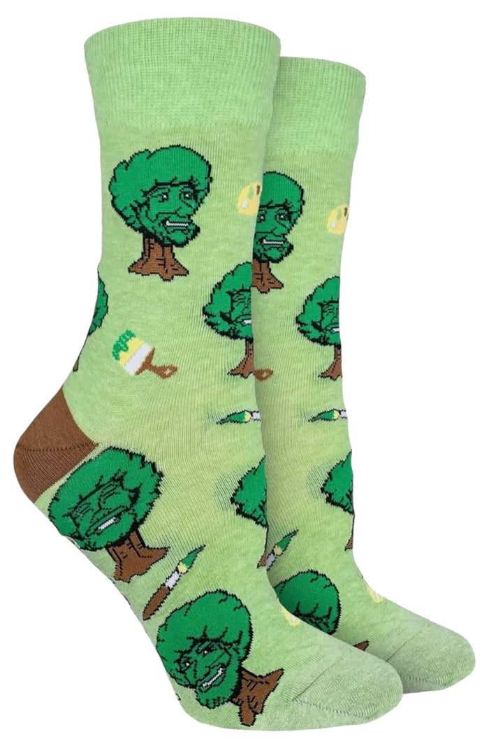 BOB ROSS Ladies HAPPY TREES Socks GOOD LUCK SOCK Brand