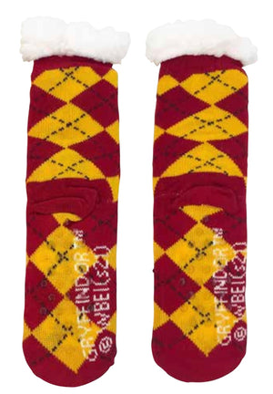 HARRY POTTER Ladies GRYFFINDOR Sherpa Lined Gripper Bottom Slipper Socks