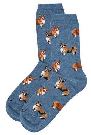 Memoi Brand Ladies WELSH CORGI Dog Socks