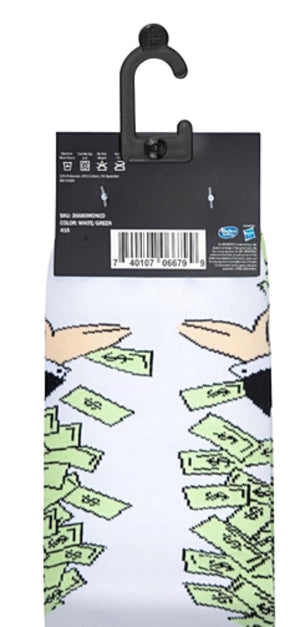 MONOPOLY Board Game Men’s WINDFALL OF CASH Socks ODD SOX Brand - Novelty Socks for Less