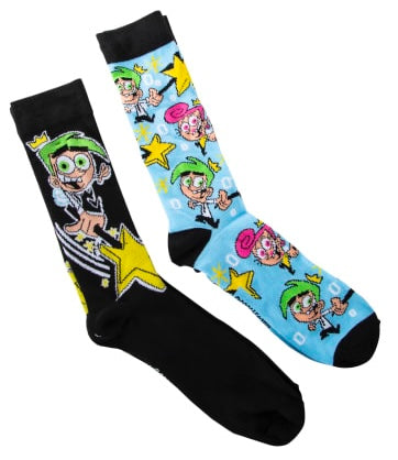 THE FAIRLY ODDPARENTS Men’s 2 Pair Of Socks TIMMY TURNER & WANDA