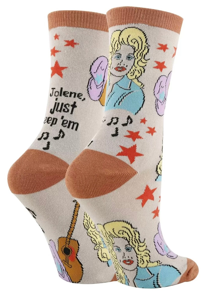 DOLLY PARTON Ladies Socks 'JOLENE, JUST KEEP 'EM' OOOH YEAH Brand