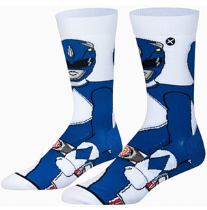 POWER RANGERS Men’s BLUE RANGER 360 Socks ODD SOX Brand - Novelty Socks for Less