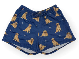 COMFIES LOUNGE PJ SHORTS Ladies GOLDEN RETRIEVER Dog By E&S PETS - Novelty Socks And Slippers
