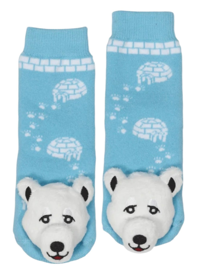 POLAR BEAR Unisex Toddler Gripper Bottom Socks MESSY MOOSE Brand
