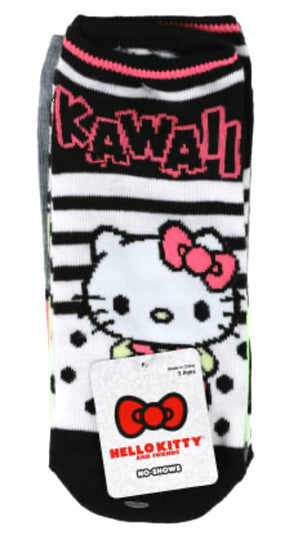 SANRIO HELLO KITTY Ladies 5 Pair Of No Show Socks POMPOMPURIN, KEROPPI