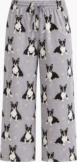 BOSTON TERRIER Dog Adult Unisex PAJAMA BOTTOMS COMFIES Brand By E&S PETS (CHOOSE SIZE)