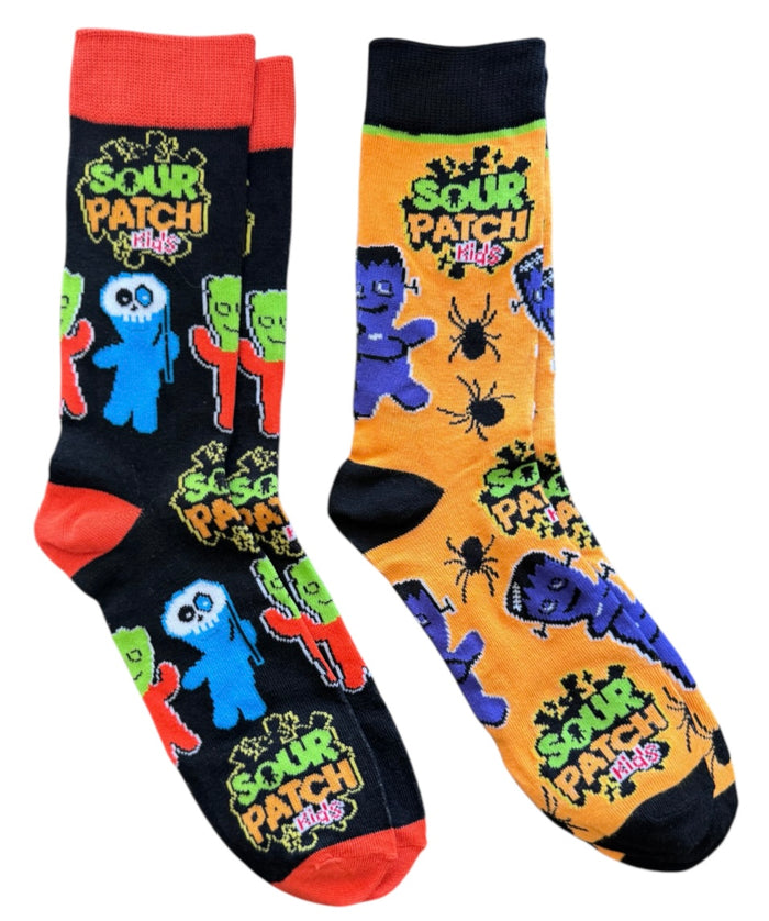 SOUR PATCH KIDS Men’s 2 Pair Of HALLOWEEN Socks ODD SOX Brand