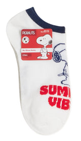 PEANUTS Ladies 2 Pair of SNOOPY PATRIOTIC No Show Socks ‘SUMMER VIBES’ - Novelty Socks And Slippers