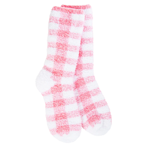 PINK GINGHAM CHECK Ladies Soft Cozy Socks WORLD’S SOFTEST SOCKS Brand MADE IN THE USA! - Novelty Socks And Slippers