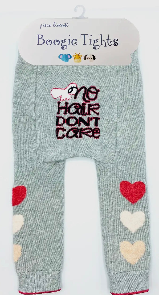 BOOGIE TIGHTS Unisex Baby ‘NO HAIR DON’T CARE’ By Piero Liventi Size 12-24 Months - Novelty Socks And Slippers