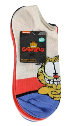 GARFIELD Ladies 5 Pair Of No Show Socks ‘HERE’S THE TEA’