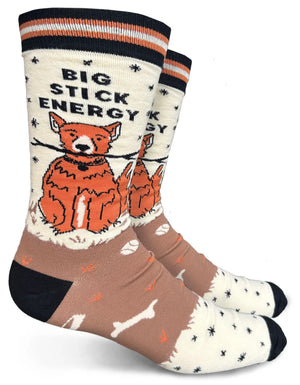 GROOVY THINGS Co. Brand Men’s BIG STICK ENERGY Socks - Novelty Socks And Slippers