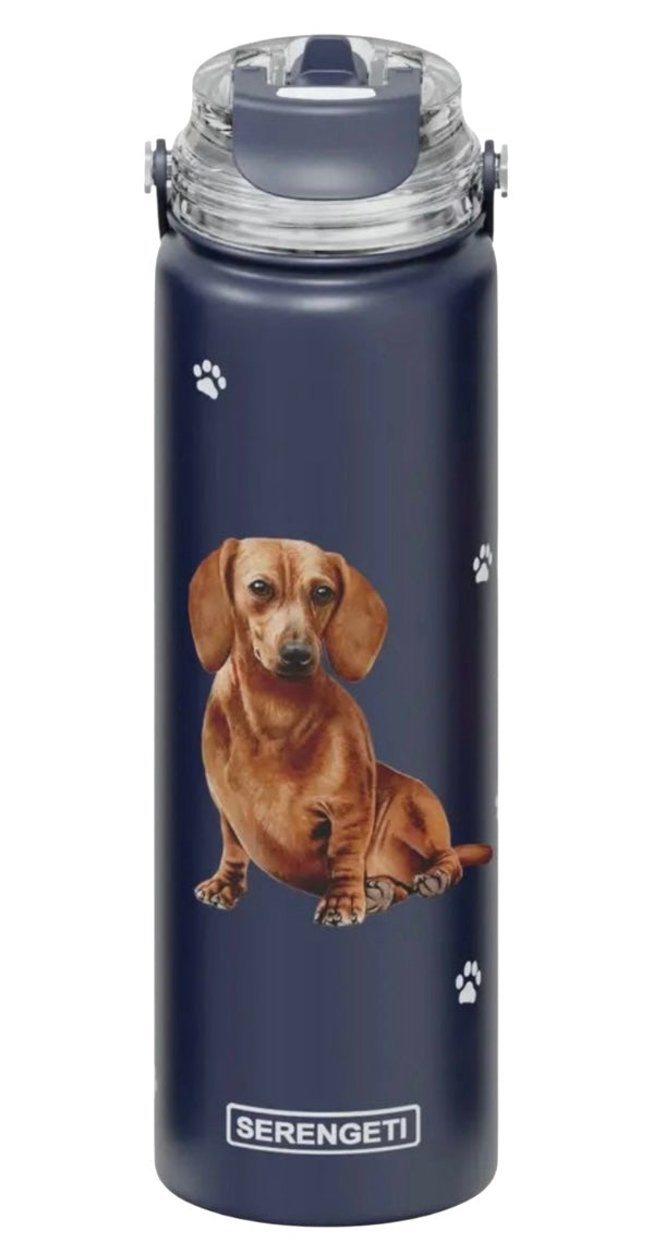 RED DACHSHUND Dog Stainless Steel 24 Oz. Water Bottle By E&S Pets