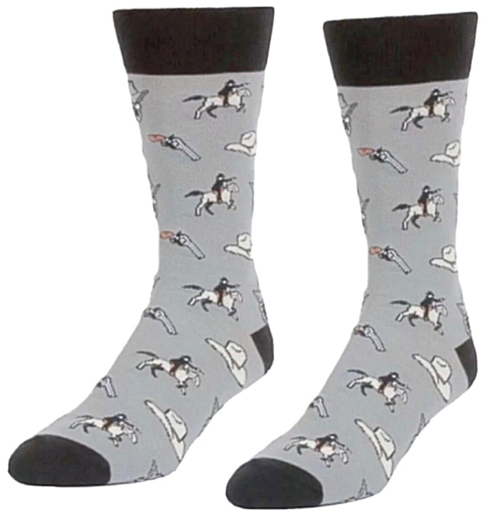 HEADLINE Brand Men’s COWBOYS & GUNS Socks COWBOY HATS & HORSES
