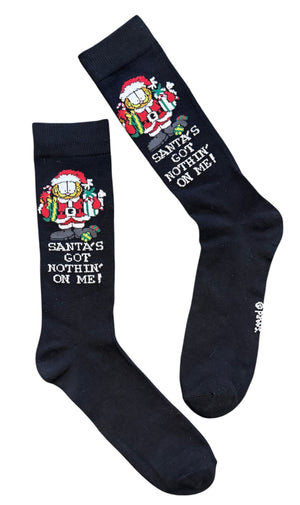 GARFIELD & ODIE Men’s CHRISTMAS Socks 'SANTA'S GOT NOTHIN' ON ME!' - Novelty Socks And Slippers