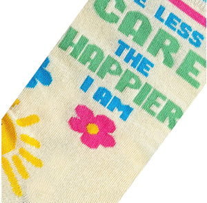 COOL SOCKS Brand Unisex THE LESS I CARE THE HAPPIER I AM Socks