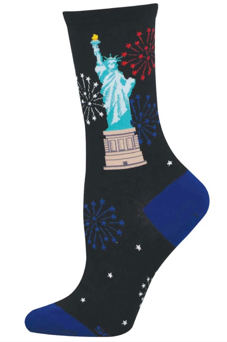 LIBERTY FIREWORKS Ladies Patriotic Socks SOCKSMITH Brand 250th Anniversary Collection - Novelty Socks And Slippers