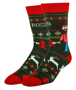BOB ROSS Men’s CHRISTMAS SWEATER Socks OOOH YEAH Brand - Novelty Socks And Slippers