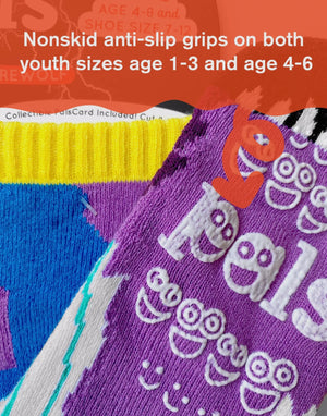 PALS SOCKS Brand KIDS ZOMBIE & WEREWOLF MISMATCHED GRIPPER SOCKS - Novelty Socks And Slippers