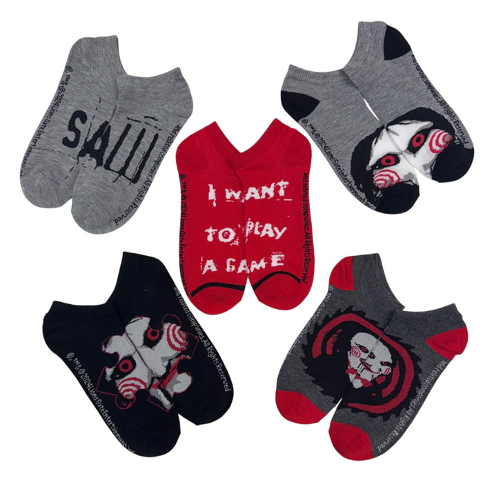 SAW The Movie Ladies 5 Pair Of Ankle Socks ‘I WANT TO PLAY A GAME’