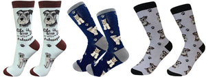 SCHNAUZER Dog Unisex Socks By E&S Pets CHOOSE SOCK DADDY, HAPPY TAILS, LIFE IS BETTER - Novelty Socks for Less