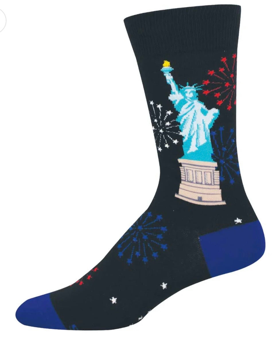 LIBERTY FIREWORKS Men's Patriotic Socks SOCKSMITH Brand 250th Anniversary Collection - Novelty Socks And Slippers