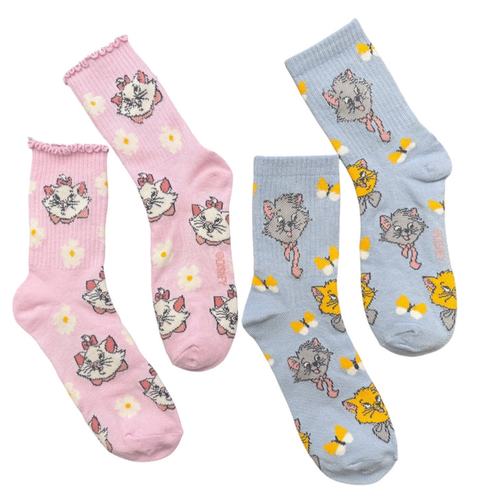 DISNEY THE ARISTOCATS Ladies 2 Pair Of Socks Marie, Toulouse, Berlioz
