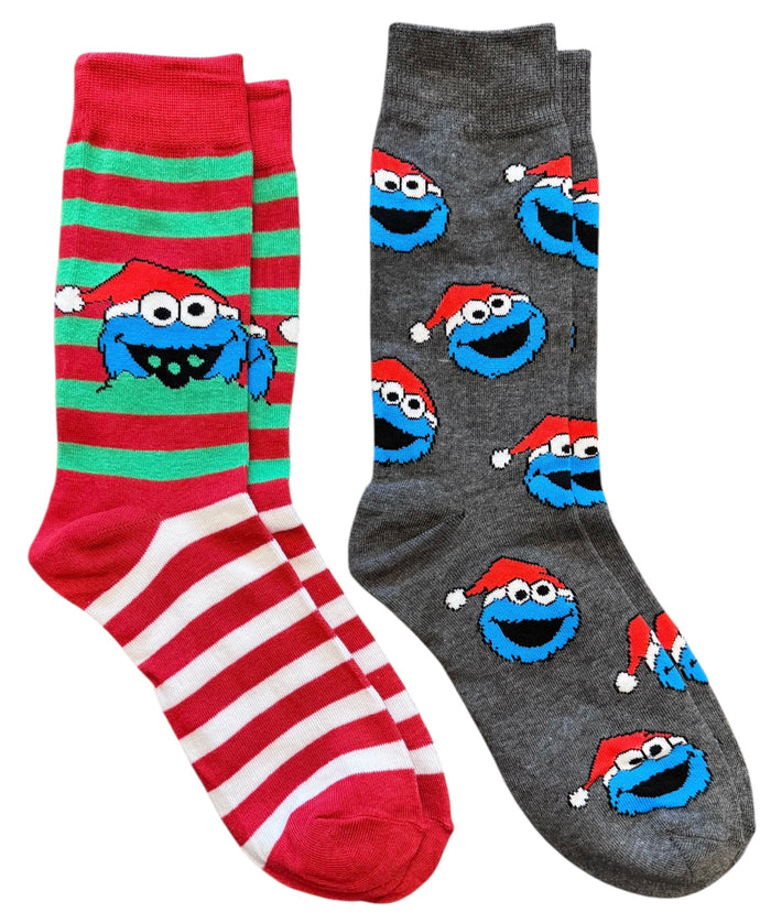 SESAME STREET Men’s Cookie Monster Christmas 2 Pair Of Socks
