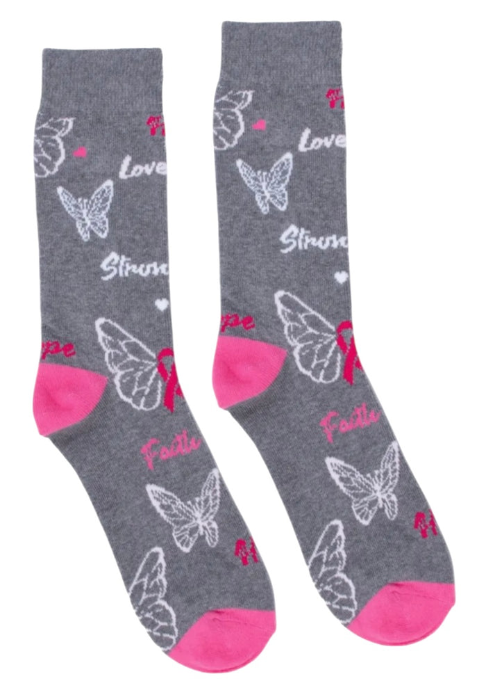 BREAST CANCER AWARENESS Ladies Socks ‘Faith’, ‘Hope PARQUET Brand