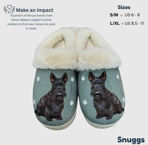 SNUGGS Memory Foam SCOTTISH TERRIER Dog Non Slip Slippers By E&S Pets (Choose Size)