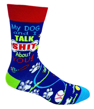 FABDAZ Brand Men’s MY DOG AND I TALK SHIT ABOUT YOU Socks - Novelty Socks And Slippers