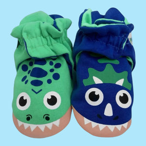 T-REX & TRICERATOPS DINOSAURS Unisex BABY BOOTIES PALS Socks Brand (CHOOSE SIZE) - Novelty Socks And Slippers