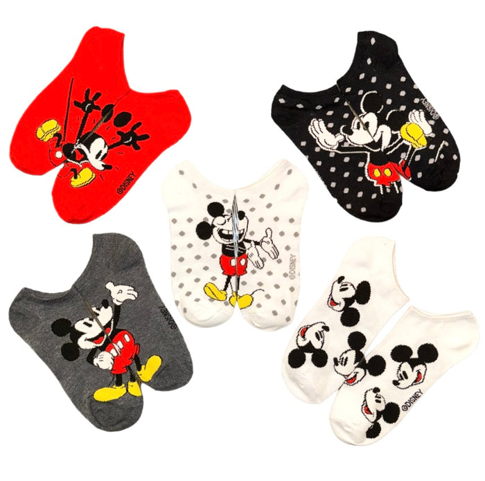 DISNEY Ladies MICKEY MOUSE 5 Pair Of No Show Socks