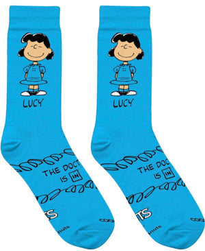 PEANUTS Unisex LUCY Socks ‘THE DOCTOR IS IN’ COOL SOCKS Brand - Novelty Socks for Less