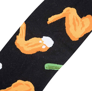 COOL SOCKS Men’s BUFFALO HOT WINGS & CELERY SOCKS - Novelty Socks for Less