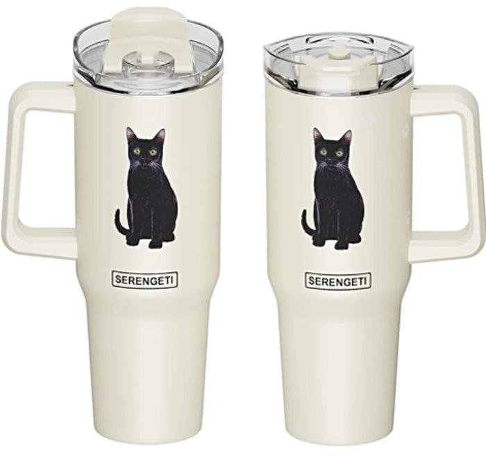 BLACK CAT SERENGETI 40 Oz. Stainless Steel Ultimate Hot & Cold Tumbler By E&S PETS