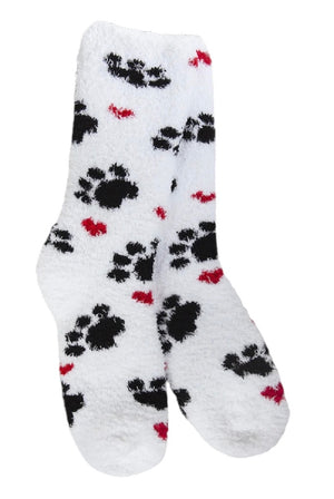 PAW PRINTS & HEARTS Ladies Soft Cozy Socks WORLD’S SOFTEST SOCKS Brand MADE IN THE USA! - Novelty Socks And Slippers