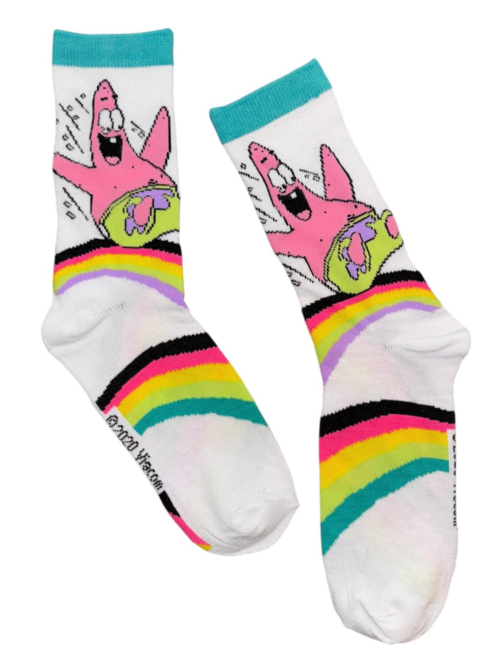 SPONGEBOB SQUAREPANTS Ladies PATRICK PRIDE Socks With RAINBOWS
