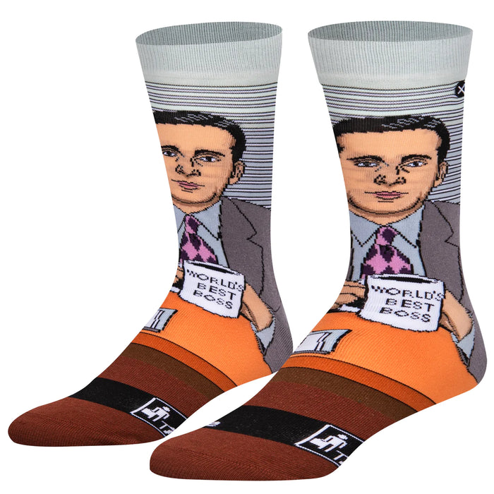 THE OFFICE TV Show Men's MICHAEL SCOTT 360 Socks ODD SOX Brand ‘WORLD’S BEST BOSS’