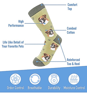 BOXER Dog Unisex Socks By E&S Pets CHOOSE SOCK DADDY, HAPPY TAILS, LIFE IS BETTER - Novelty Socks for Less