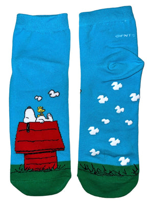 PEANUTS Ladies Gripper Bottom Ankle Socks (CHOOSE PATTERN) - Novelty Socks And Slippers