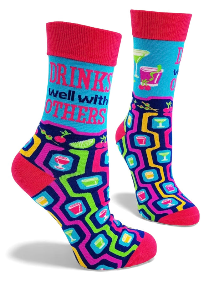 DRINKS WELL WITH OTHERS Ladies Socks FABDAZ Brand